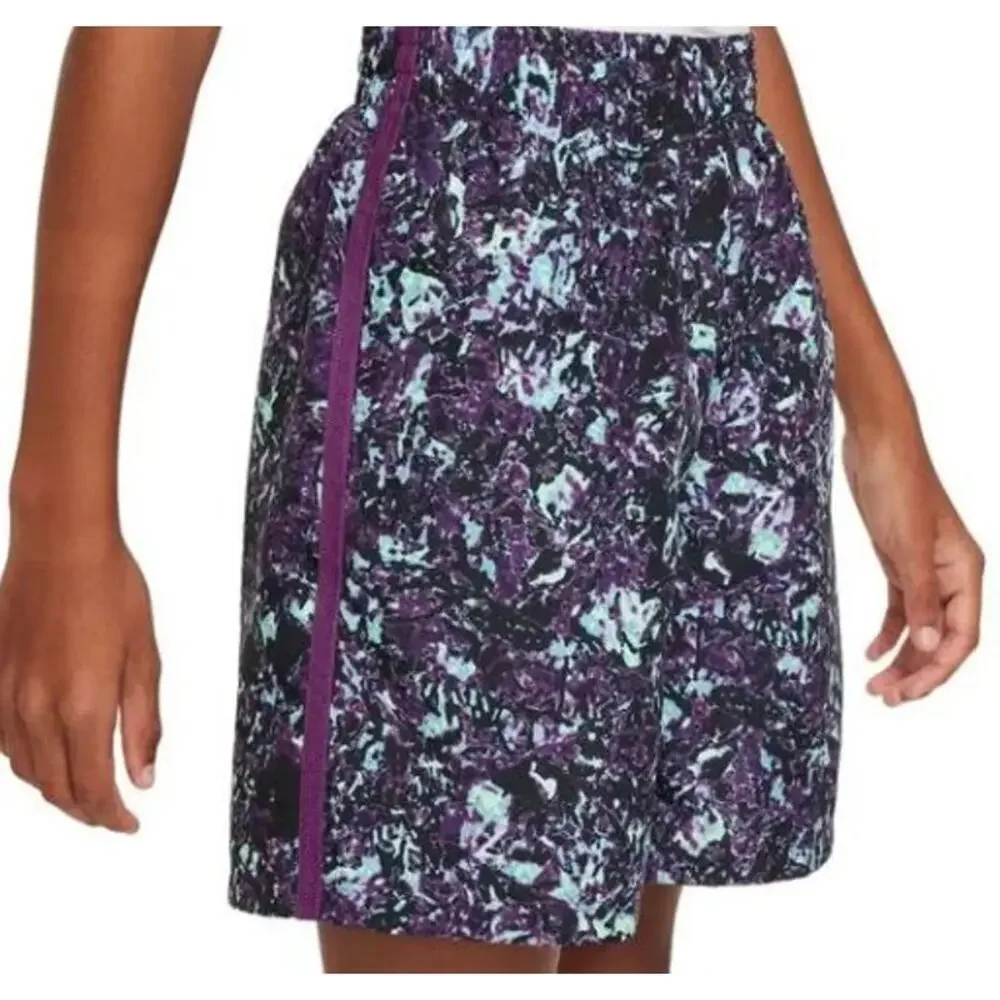 Nike Boys Large Standard Fit Multi Printed Shorts‎ Black Viotech Elastic Waist